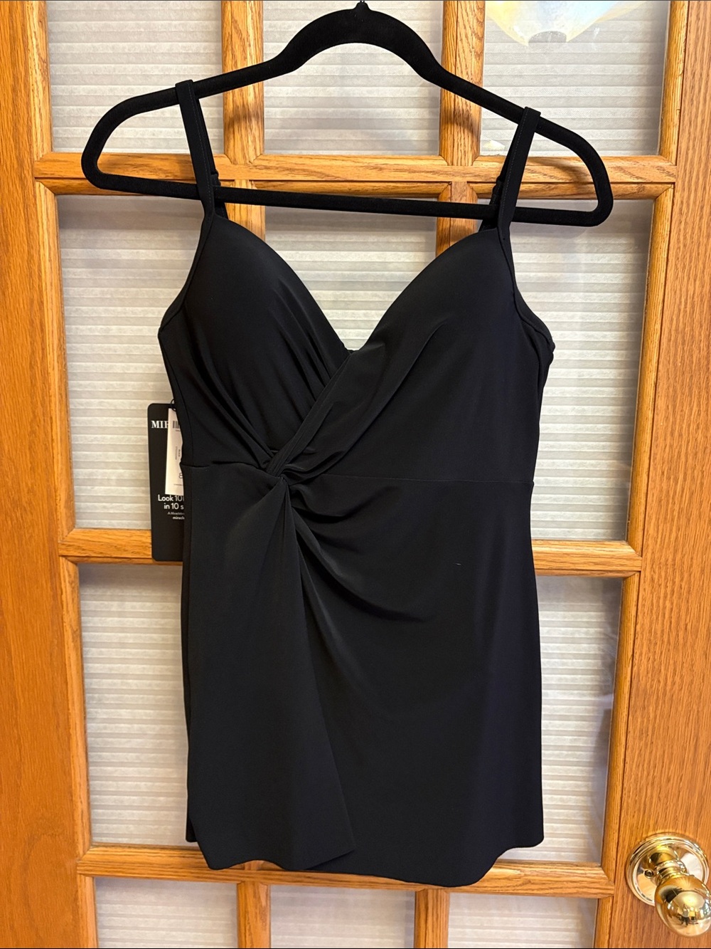 NWT Chico’s Miraclesuit Black Twist-Front One-Piece Swimdress